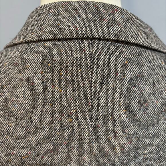 Vintage tweed Stuart Hughes black and white men’s jacket w/elbow pads, size 48 - Picture 14 of 14